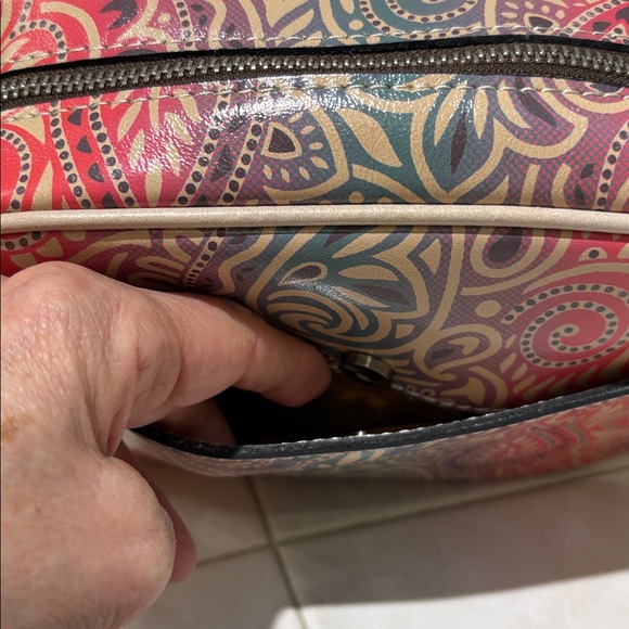 Patricia Nash Josie Leather Crossbody Bag in Greek Ombré Print - Picture 11 of 13